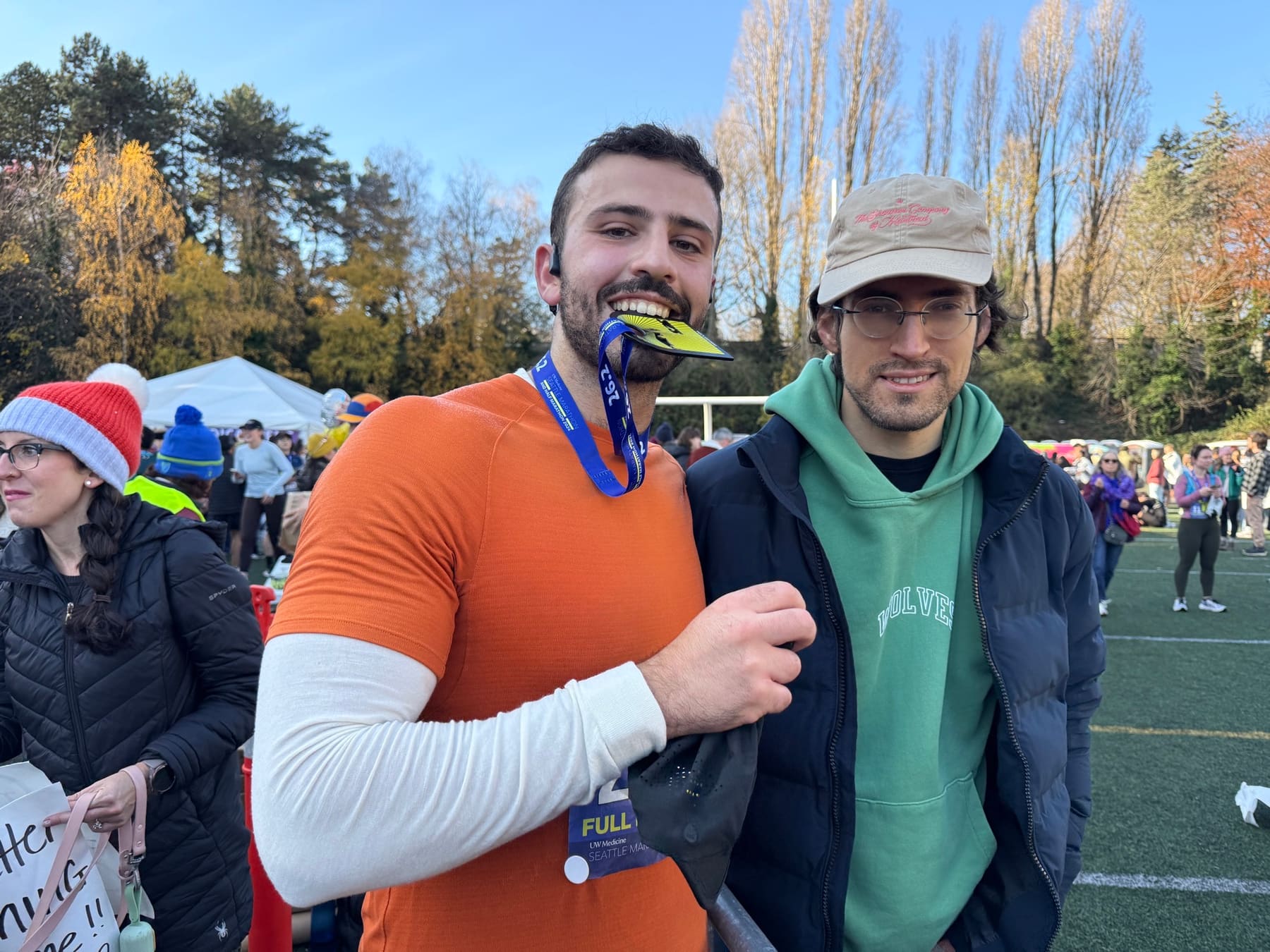 Marathon friends after the finish